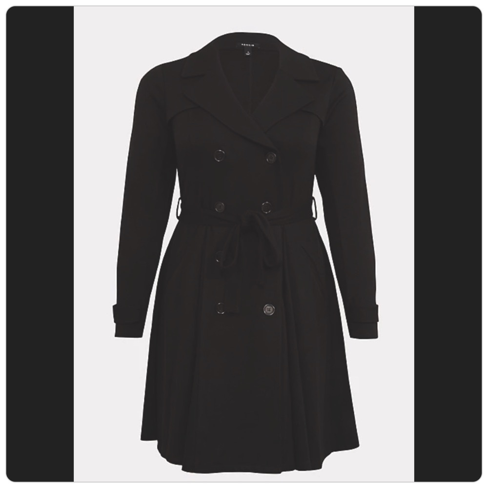 SALE!! BNWT! TORRID BLACK BRUSHED PONTE TRENCH COAT! MULTIPLE SIZES 12-30! - Picture 6 of 9